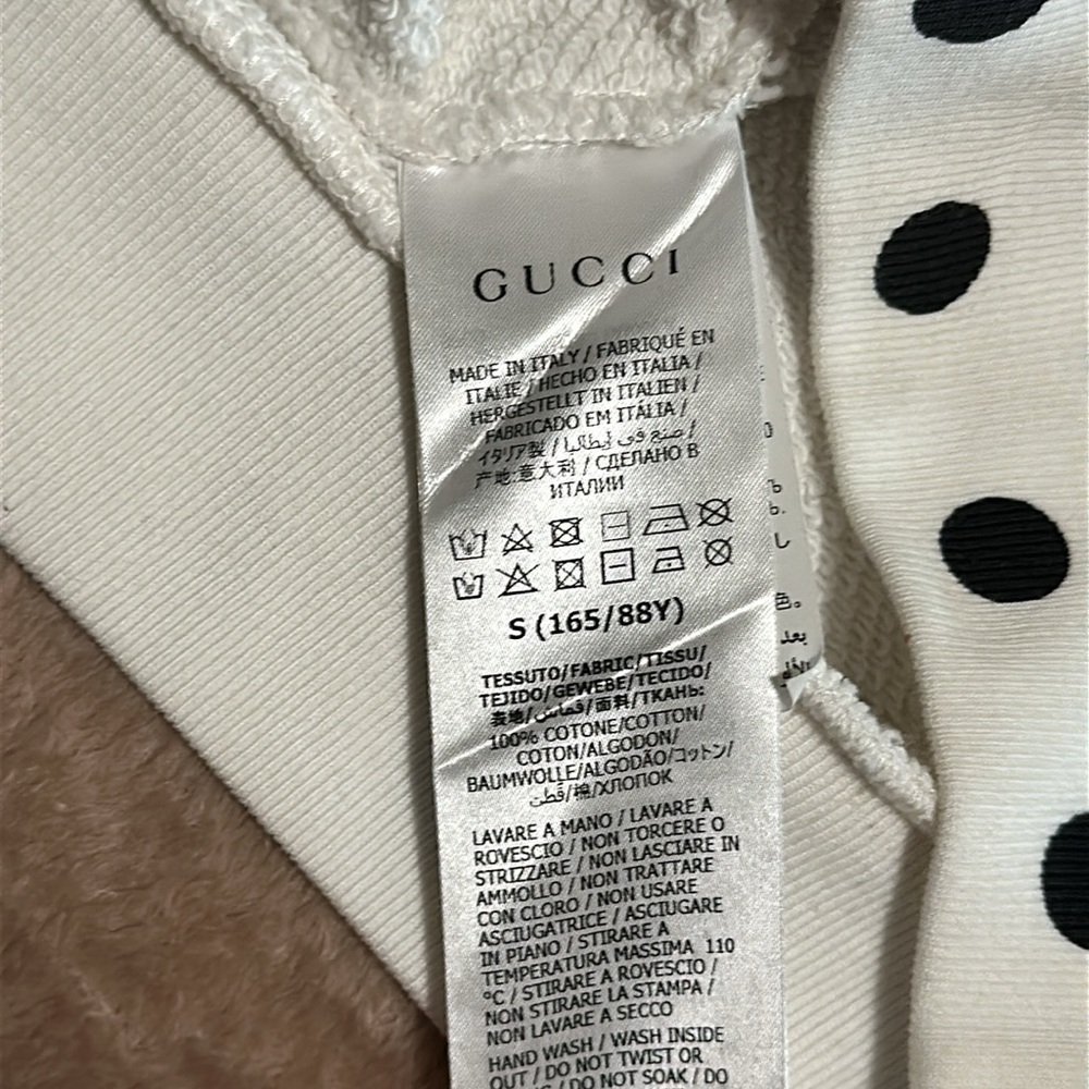 Gucci White & Black Polka Dot Print Sweatshirt - Picture 10 of 14